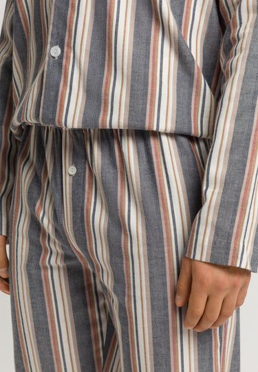 Cozy Comfort Cotton Flannel Button Front Pajama Set | Redwood Stripe 75724-3043